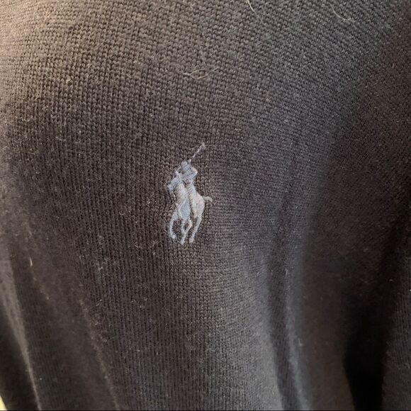 Polo Ralph Lauren Men's Merino wool navy blue pullover round neck sweater L - Picture 2 of 9